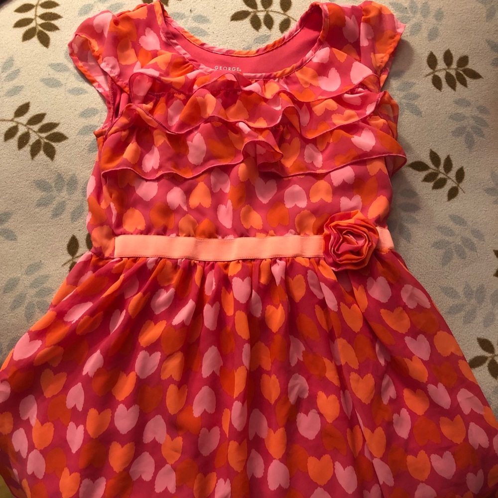 Adorable Girls Ruffle Hearts Dress